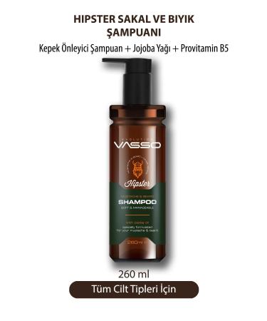 Vasso Men Hipster Viking Beard and Moustache Anti-Dandruff Shampoo 260 ml