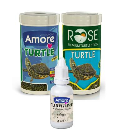 AMORE Sticks Turtle Food and Vitamin Set 2 Pieces 250 Ml Rose