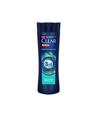 Clear Men 3 In 1 Shampoo & Shower Gel Refreshing Menthol Effect For Hair Face Body 350 ml