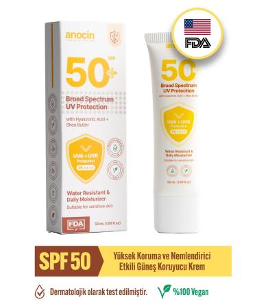 anocin Sun Cream High Protection Spf 50 Moisturizing Effective Sunscreen Cream
