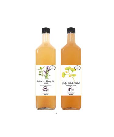 Suheylaana Natural Melissa & Black Pepper Vinegar 1000 ml and Ginkgo Biloba Vinegar 1000 ml