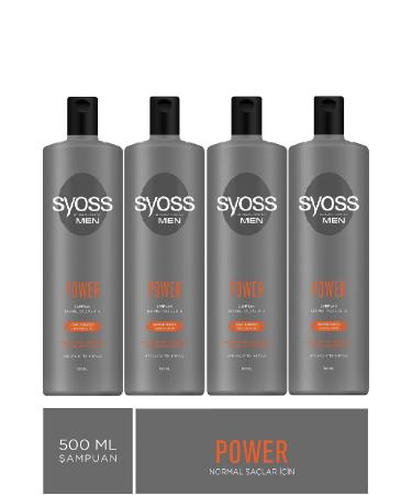 Syoss Power Caffeine Shampoo for Normal Hair 500 Ml X 4 Pieces