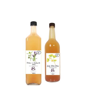 Suheylaana Natural Melissa & Black Pepper Vinegar 1000 ml and Ginkgo Biloba Vinegar 750 ml