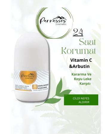 Parnassos Cosmetic Parnassos Unisex Antiperspirant Roll-on 50 ml Vegan Special Formula Containing Arbutin and Vitamin C