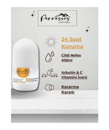 Parnassos Cosmetic Parnassos Unisex Anti-Darkening and Ultra-Fresh Vegan Anti-Perspirant Roll-on 50 ml