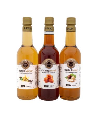 ESPERADO Sugar Free - Vanilla * Caramel * Hazelnut Flavored Coffee Syrup - Set of 3 - 750 ml X 3 Pcs. - Buy Online on GoSupps.com