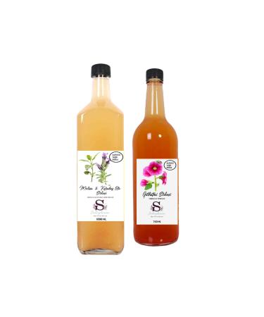 Suheylaana Natural Melissa & Black Pepper Vinegar 1000 ml and Hollyhock Vinegar 750 ml