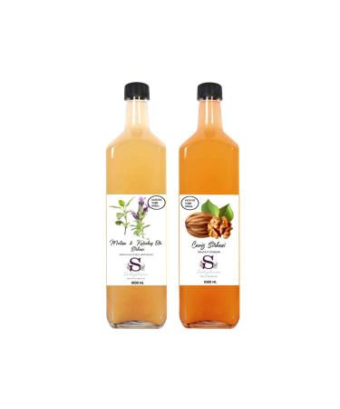 Suheylaana Natural Melissa & Black Pepper Vinegar 1000 ml and Walnut Vinegar 1000 ml