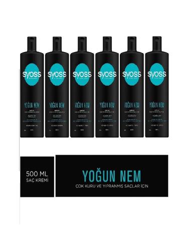 Syoss Intensive Moisture Shampoo for Dry and Weak Hair 500 Ml X 6 Pieces (Box)