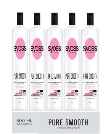 Syoss Pure Smooth Nourishing & Anti-frizz Hair Care Cream 500 Ml X 5 Pieces