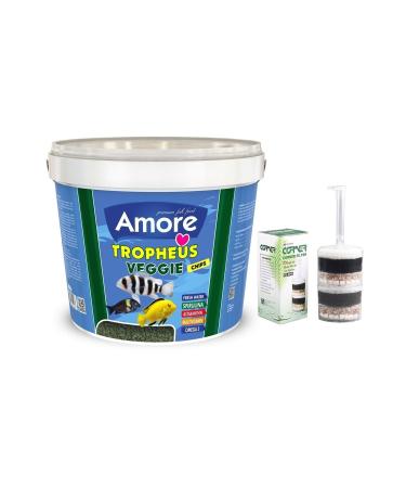 AMORE Tropheus Veggie 3kg Bucket Fish Food and Xy-2010 Corner Filter