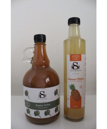 S heylaana Natural Pineapple Vinegar 500 ml - Natural Artichoke Vinegar 1000 ml