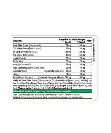 Akhisar Lokman Hekim Saw Palmetto Dwarf Palm Tribulus Terrestris - Iron Thorn Pumpkin Seed Seed Panax Ginseng - Buy Online on GoSupps.com