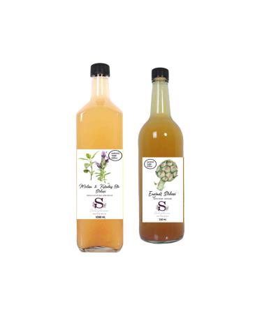 S heylaana Natural Melissa & Black Pepper Vinegar 1000 ml and Artichoke Vinegar 750 ml