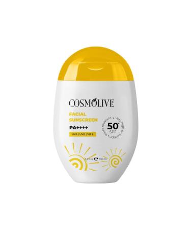 Cosmolive 0 Natural Mineral New Generation Face Sun Cream Oily Sensitive Combination and Dry Skin spf 50 Water Based - Buy Online on GoSupps.com