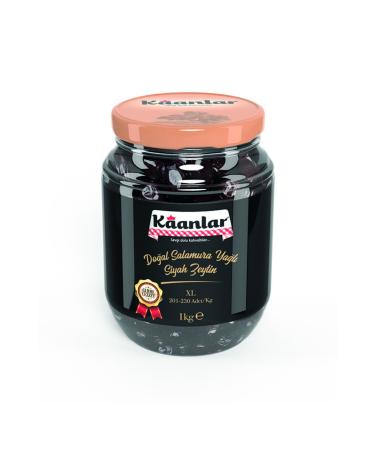 Kaanlar Natural Brine Oil Black Olives Premium 1000 gr (201-230)
