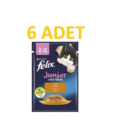 FELIX Felix Junior Chicken Meat Pouch Kitten Cat Food 85 Gr X 6 Pieces