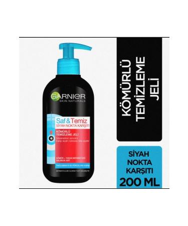 Garnier 3' Garnier Pure and Clean Stubborn Anti-Blackhead Charcoal Cleansing Gel 3 * 200 Ml - Buy Online on GoSupps.com