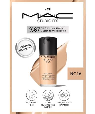 Mac NEW FORMULA STUDIO FIX FLUID SPF 15 MATTE FOUNDATION-NC16 30 ML KEYON2912