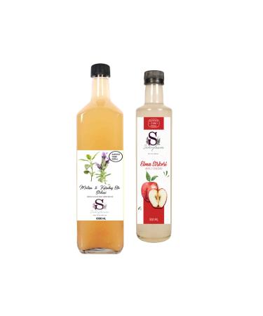 Suheylaana Natural Melissa & Black Pepper Vinegar 1000 ml and Apple Vinegar 500 ml