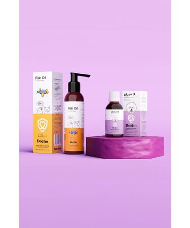 Docho Fish Oil for Cats and Dogs 200 ml and Coat Health Support Drops for Dogs 50 ml