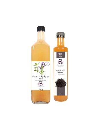 S heylaana Natural Melissa & Black Cumin Vinegar 1000 ml and Black Cumin Vinegar 500 ml