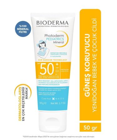 Bioderma PEDIATRICS MINERAL SPF50+ NEWBORN BABY CHILD VERY HIGH PROTECTION SUN CREAM 50 GR PSSN3127