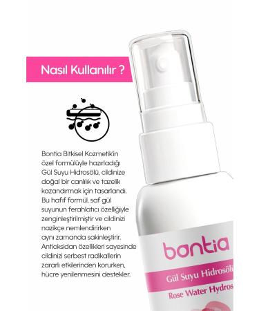 Bontia Rose Water Hydrosol - Brightening and Pore Tightening - Non-Oiled Premium Natural Care Product - Buy Online on GoSupps.com