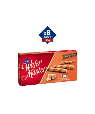 Cizmeci Time Wafer Master ROLLS Peanut Cream Roll Wafer 65 Gr. 8 Pieces