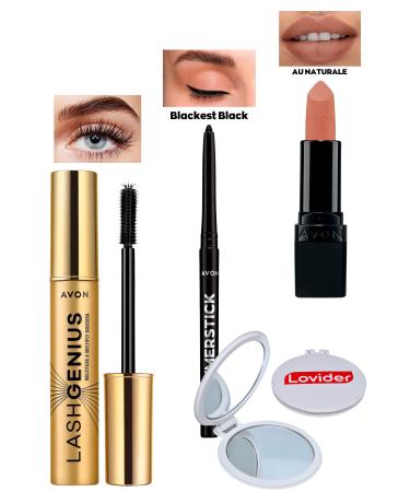 Avon Lash Genius Mascara + Black Eyeliner + Au Naturale Matte Lipstick
