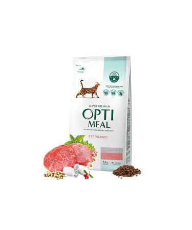OptiMeal Super Premium Beef-Sorghum Sterilized Cat Food 1.5 Kg 403118