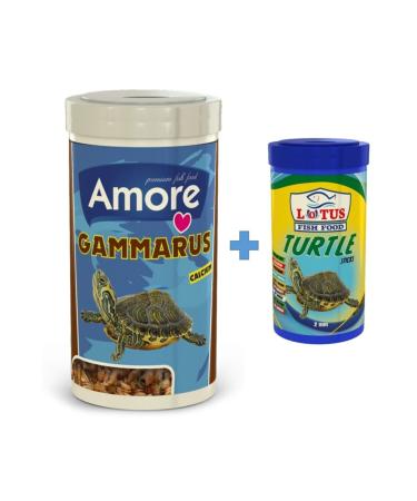 AMORE Gammarus 1000ml Lotus Turtle Sticks 250ml Reptile and Turtle Food