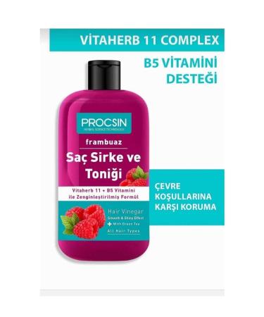 Tonic Raspberry Hair Vinegar and Tonic B5 Vitamin Support 250 ml