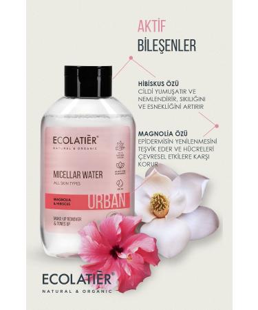 ECOLATIER Make-Up Remover Micellar Water Moisturizing 99% Natural For All Skin Types 400 ml - Buy Online on GoSupps.com