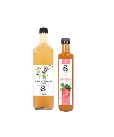 Suheylaana Natural Melissa & Black Pepper Vinegar 1000 ml and Strawberry Vinegar 500 ml