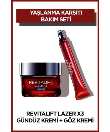 L'Oreal Paris Revitalift Laser X3 Intensive Anti-Aging Night Cream 50 Ml + Laser X3 Anti-Aging Eye Cream