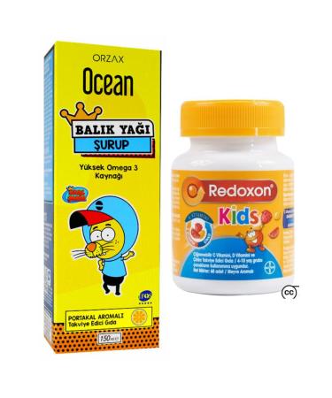 Ocean Ocean Omega 3 Orange Fish Oil Syrup 150ml And Redoxon Kids 60 Chewable Tablets