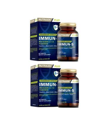 Nutraxin 1.3 - 1.6 Beta-glucan Containing Supplementary Food Immun-s 60 Tablets X2 Pieces