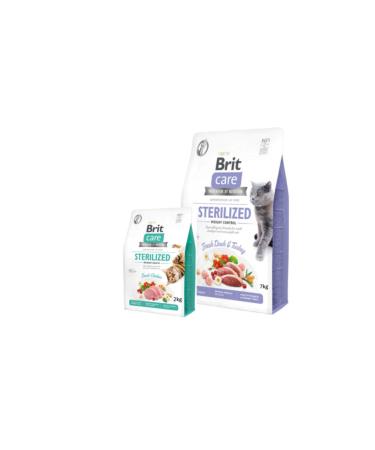Brit Care Weight Control Grain-Free Duck 7 kg and Urinary Chicken Cat Food 2 kg
