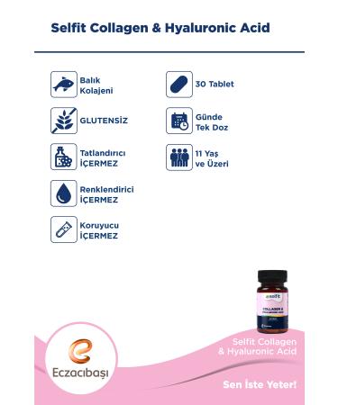 Selfit Collagen & Hyaluronic Acid 30 Tablets - Buy Online on GoSupps.com