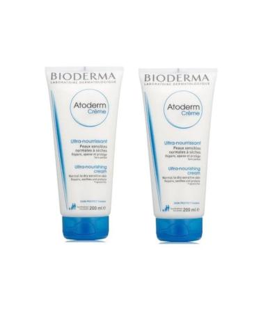 Bioderma Moisturizing Face and Body Care Cream for Dry Sensitive and Atopic Skin 200 ml 2 Pieces
