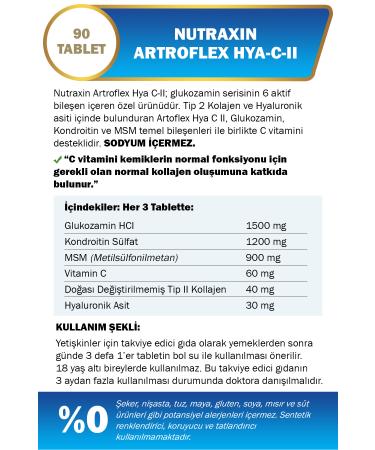 Nutraxin 2 Pieces Nutraxin Artroflex Hya-C-II 90 Pieces Tablets - Buy Online on GoSupps.com