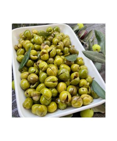 HATAY AH N FTL K Halhali Topaka Hand-Cracked Pitted Green Olives 950 Gr