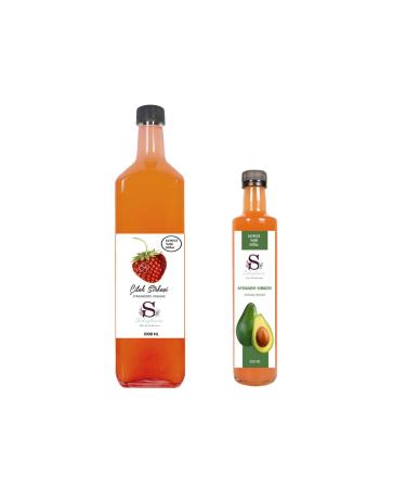 Suheylaana Natural Strawberry Vinegar 1000 Ml - Natural Avocado Vinegar 500 Ml
