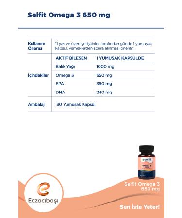 Selfit Omega 3 650 Mg 30 Softgels - Buy Online on GoSupps.com