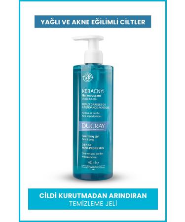 Ducray Keracnyl Gel Cleansing Gel for Oily and Acne Prone Skin 400ml