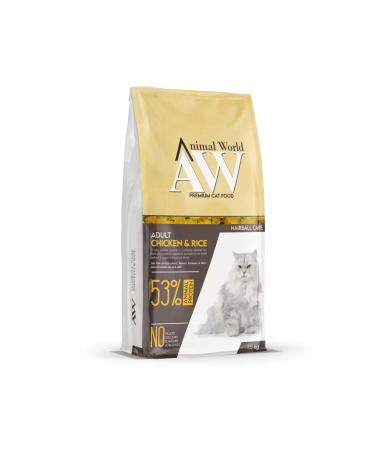 Animal World Hairball Anti Hairball Chicken Adult Cat Food 1.5 Kg - Buy Online on GoSupps.com