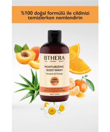 Bthera Natural - Moisturizing Body Wash Gel - Mandarin & Orange Natural For All Skin Types - 250ml - Buy Online on GoSupps.com