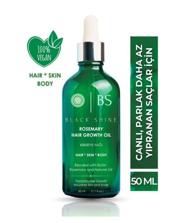 Black Shine BS Rosemary Oil Hair Care Complex with Biotin for Hair Loss and Damaged Hair
