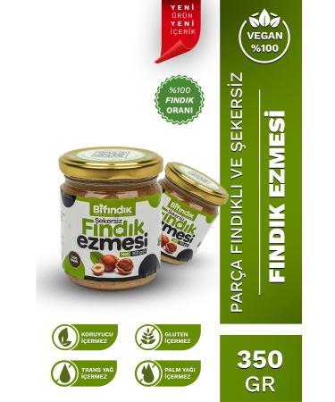 Bi Hazelnut Natural Sugar-Free Hazelnut Paste Additive-Free Snack Breakfast Spreadable 0 Hazelnut 350gr